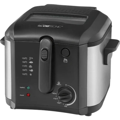 Image de Friteuse Clatronic® d&#039;une capacité de 2,5 litres d&#039;huile/graisse en Métal avec réservoir d&#039;huile antiadhésif incl. Fenêtres et filtres d&#039;odeurs vapeurs graisse FR 3649