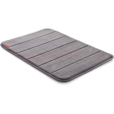 Image de TATAY Tapis de Bain Nuvola, 100% Microfibre, Antidérapant, Absorbant, Séchage rapide, Toucher doux, Effet mémoire, Lavable, Gris. Mesure 40 x 60 cm
