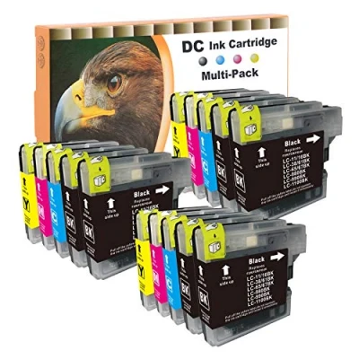 Image de D&amp;C 15x Cartouches d&#039;encre compatibles pour Brother LC 980/1100 MFC 6490CW 6890CDW 790CW 795CW 990CW J615W DCP 185C 383C 385C 387C 395CN 585CW 6690CW