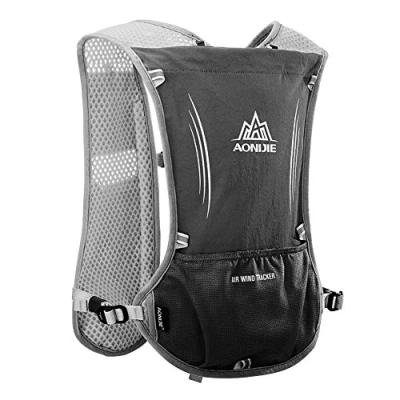 Image de AONIJIE 5L Sac à Dos d&#039;Hydratation de Sport vélo pour Cyclisme/Excursion/Course avec Porte Bouteille d&#039;eau 1,5 L (Noir)