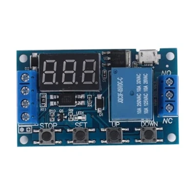 Image de Asyduey 521 Temporisation NuméRique 1 Voie Relais DéClencheur Cycle Minuterie Commutateur de Retard Carte Circuit Imprimé Module Commande Synchronisation