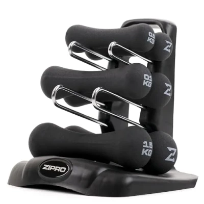 Image de Zipro Haltères, Lot de 6 Haltères antidérapants, Ensemble d&#039;haltères en néoprène, Poids 2 x 0,5 kg, 1,0 1,5 Gym à Domicile, Musculation Domicile