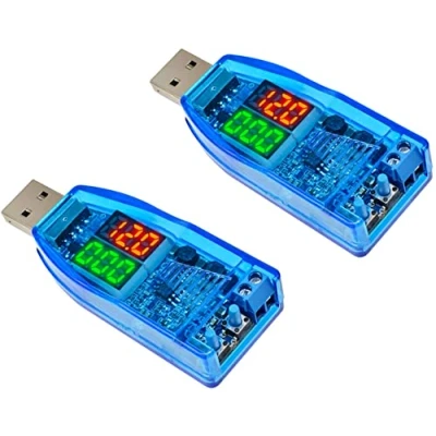 Image de TECNOIOT 2pcs Dual LED DC 5V à 1V 24V USB Step Up Down Buck Boost Convertisseur d&#039;alimentation