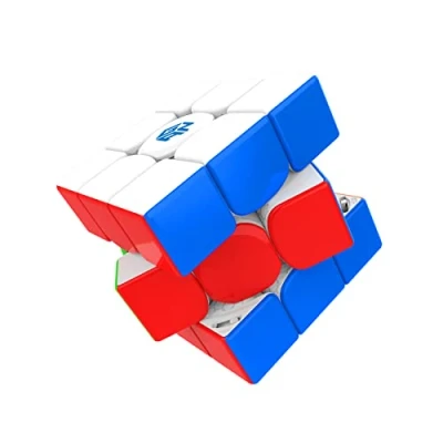 Image de GAN Mini Magnétique Cube Magique 3x3, de Vitesse sans Autocollant, Casse Tête Coloré avec Poids Léger/GES+/ 64 Aimants pour Petites Mains d&#039;enfants Adultes, Series MiniMPro Surface Givré