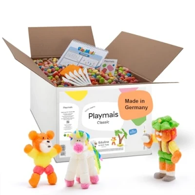 Image de PlayMais Eduline Large Jeu éducatif pour Les Enfants à partir de 3 Ans I Set avec 6.300 pièces Multicolores et 50 Pages modèles d&#039;idées Apprendre bricoler créativité motricité