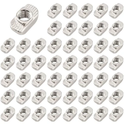 Image de alwaiiz Lot de 50 écrous à tête marteau Avec Fente en T Écrous rainure M6 galvanisés Profil aluminium d&#039;extrusion Norme européenne (EU30 x 16 8)
