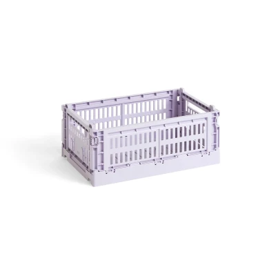 Image de HAY Colour Crate 541446 Boîte de transport S en polypropylène recyclé Couleur lavande 26,5 x 17 10,5 cm