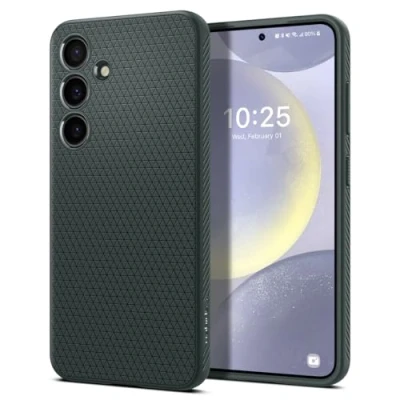 Image de Coque Samsung Galaxy S24 Plus Silicones et TPU (doux) Spigen silicone/Coque Étui téléphone Vert Shockproof