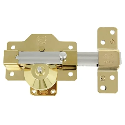 Image de Amig verrou de suralimentation haute sécurité pour portes en bois Mod. 8 PLUS 90 x 154 mm Avec cylindre rond et Acier doré