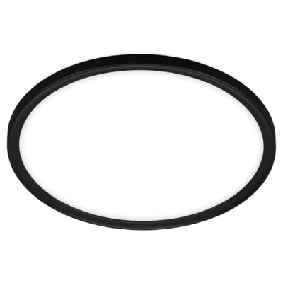 Image de BRILONER Plafonnier de salle bains LED avec rétroéclairage, lampe IP44, extra plat, lumière blanche neutre, noir, 420x35 mm (DxH)
