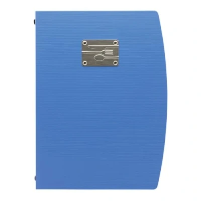 Image de Securit Rio A4 Menu support avec fourchette Motif plaque avant et 1 double insert Bleu