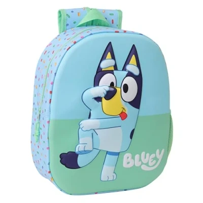 Image de safta Blue 3D Sac à dos d&#039;école, avec design 3D, adaptable au chariot, idéal pour les enfants de différents âges, confortable et polyvalent, qualité résistance, 27 x 10 33 cm, Bleu Cher, M