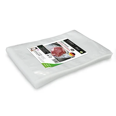 Image de CASO Sachets à bords scellés 25 x 35 cm, 70 mμ, 90 microns, exclusivement pour les appareils cloche, surface lisse, soudure stable, sans BPA, Sous Vide, Made in Germany