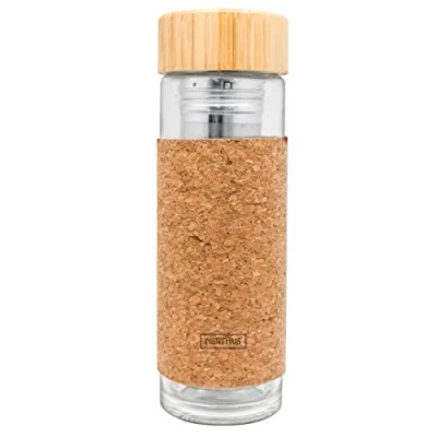 Image de NERTHUS FIH 802 Filtre Isotherme 300 ML grâce à sa Double paroi, infuseur, Flacon, Tasse de Voyage, théière en Verre 0,30 l, Acero Inoxidable, Clair