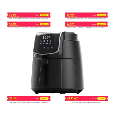 Image de Midea Friteuse Sans Huile 4L,Airfryer 1500W,8 Préprogrammes et Minuterie de 60 min, 35 200℃,Cuisson, Rôtir, Griller, Décongeler, Air Chaud la 81 Recettes, va au Lave vaisselle,MF CN40C2