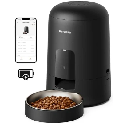 Image de PETLIBRO Distributeur Croquettes Chat Automatique, 2,4G WiFi en Batterie Rechargeable, Vie de 30 Jours, 2L Chats Aver Contrôle par Application et jusqu&#039;à 10 Repas Jour