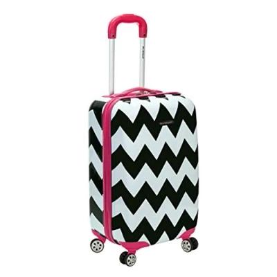 Image de Rockland Safari Valise Rigide à roulettes pivotantes, Chevron Rose, Taille Unique, Melbourne Extensible pivotantes