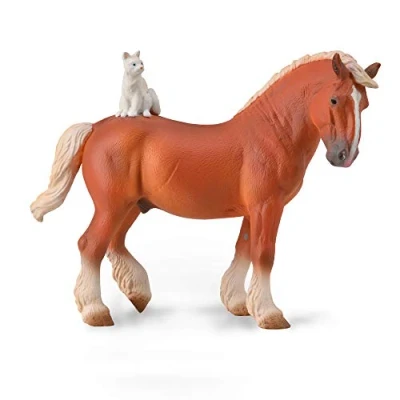 Image de Cheval de trait avec figurine chat CollectA (Extra large)