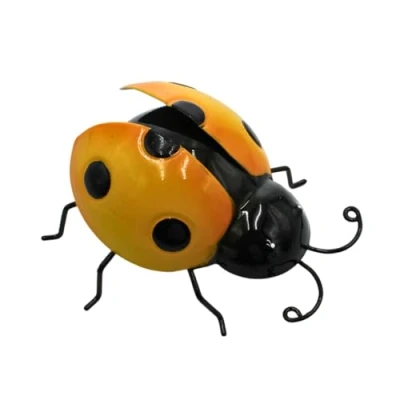 Image de Dekohelden24 Aimant de réfrigérateur en métal Dimensions (L x l H) : env. 9,5 4,5 cm Coccinelle Jaune 10