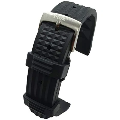 Image de Max Bracelet de montre plongée en Caoutchouc à libération rapide FKM Style gaufré Fluororubber, 20 mm,