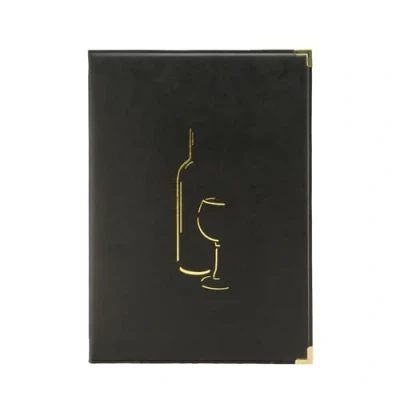 Image de Securit Carte Des Vins Simili cuir de la Gamme Classique A4 avec 1 Double Insert (présente 4 pages)