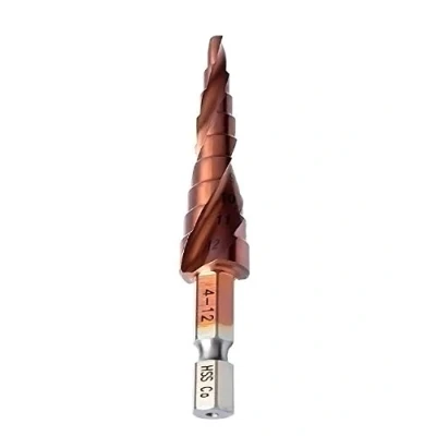 Image de Mengshen Cobalt Forets étagés Flûte à Spirale 4 12mm, HSS M35 Multi Trou 9 Tailles Tige hexagonale Forage Contre alésage Coupe Agrandir Plaque en Acier Inoxydable