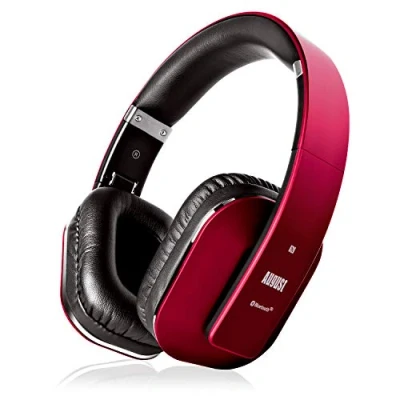 Image de Casque Bluetooth Rouge Sans Fil 4.2 aptX Low Latency August EP650 Circum Auriculaire avec Micro Léger Pliable Confortable NFC Audio Homme Femme Compatible iPhone Android TV Ordinateur Sport