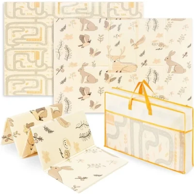 Image de Mamabrum Tapis pour Bébés, en Mousse, Grand 180 x 120 1 cm, de Style Bohème Chambre d&#039;enfant, Pliable Reversible, Motricité Favorisant Le Développement