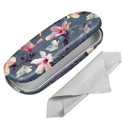 Image de FINTIE Étui à Lunettes Rigide, Portable Boîte en Cuir Synthétique avec Chiffon de Vue pour Femmes et Hommes