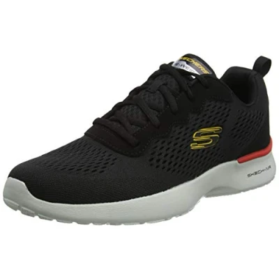 Image de Skechers Homme air Dynamight Tuned Up Chaussure de Marche, Bordure Grise en Maille Synthétique Noire, 42.5 EU