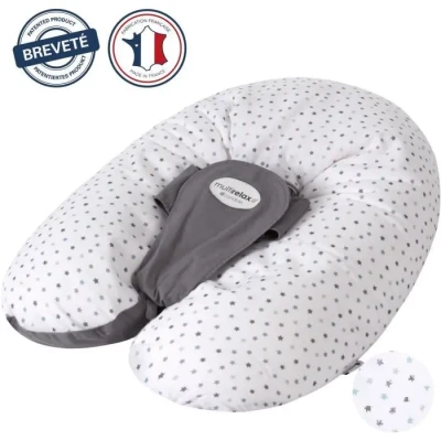 Image de Coussin d&#039;allaitement Multirelax+ Polyester coton gris/étoiles Candide