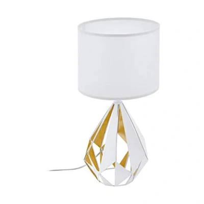 Image de Eglo Lampe de Table en Acier, Blanc et Doré