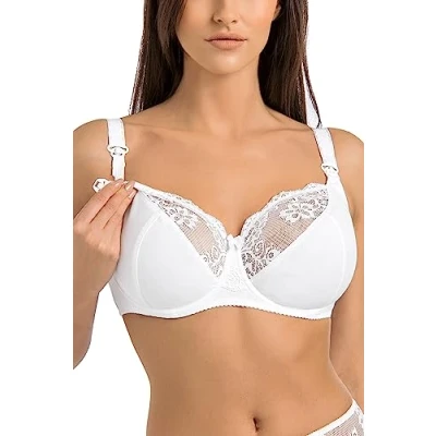 Image de Teyli Soutien Gorge d&#039;allaitement Femme Grandes Tailles 100% Coton Relève et Arrondit Les Seins Blanc 95B
