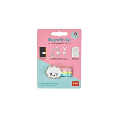 Image de Legami Clip magnétique Motif Arc en Ciel, 4,8 x 3,3 cm, Ensemble pour Maintenir des Objets, idéal Garder Les câbles Bien rangés, Fixer Le Stylo au carnet, écouteurs