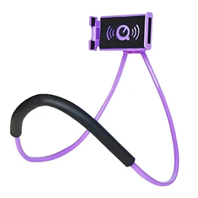 Image de Support Telephone,360 Rotatif Autour Cou Flexible Mobile Phone Holder Stand Lazy Bracket pour lit Multifonction Smartphone Bureau Réglable (Mauve)