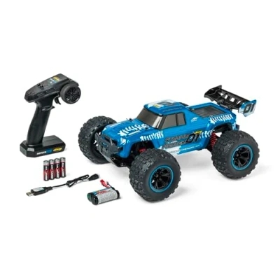 Image de Carson 500404252 1:10 XS Stadium Fighter 100% RTR Bleu Voiture télécommandée, Buggy RC, avec Piles et radiocommande, Tout Terrain