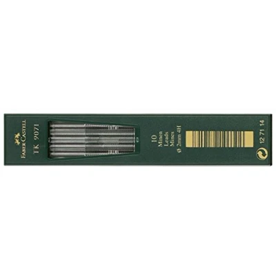 Image de Faber Castell 127114 Lot de 10 TK 9071 mines, noir foncé, dureté: 4H