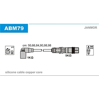 Image de JANMOR ABM79 Jeu De Fils d&#039;Allumage VOLKSWAGEN: Transporter 4 Bus,