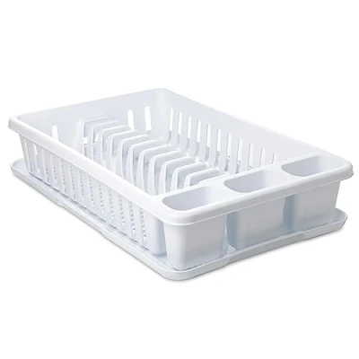Image de TATAY Egouttoir à Assiettes avec Plateau, en PP, sans BPA, Compartiment pour et Couverts. Dimensions 27 x 42 10
