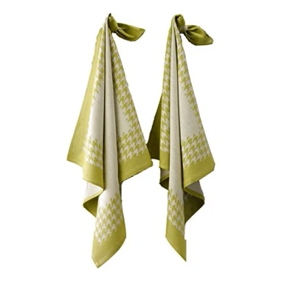 Image de de Witte Lietaer 200062 Pied Poule Lot 2 Torchons Coton Vert 66 x cm