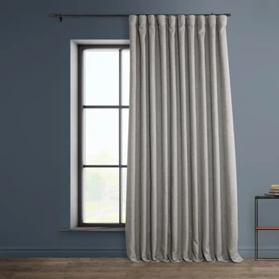 Image de HPD Half Price Drapes BOCH LN185 P Rideaux occultants Extra Larges en Lin pour Chambre à Coucher et Salon (1 Panneau), 254 cm de Large x 213,4 Long, Argile