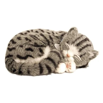 Image de Perfect Petzzz ® Chat Gray Tabby Qui respire The Original Breathing Pet New Huggable Soft Version Plush Toy Gift Bundle