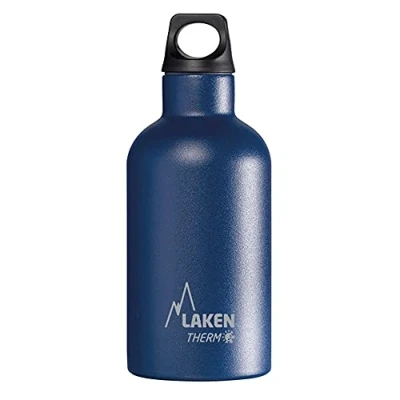 Image de Bouteille isotherme Futura de Laken en acier inoxydable avec isolation sous vide et goulot étroit 350 ml Bleu