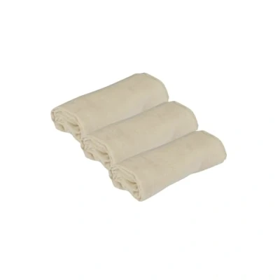 Image de Bébé Douceur, Lot de 3 Langes 100% Coton Bio 60 x cm Unis Beige Naturel