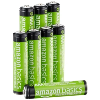 Image de Amazon Basics NiMh Piles rechargeables AAA, pré chargées, Lot de 8 (le visuel peut différer)