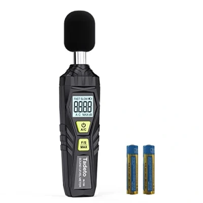 Image de Sonomètre, Tadeto Sonomètre numérique portable décibelmètre 30dB à 130dB avec écran LCD A/C pondéré pour la maison et les usines