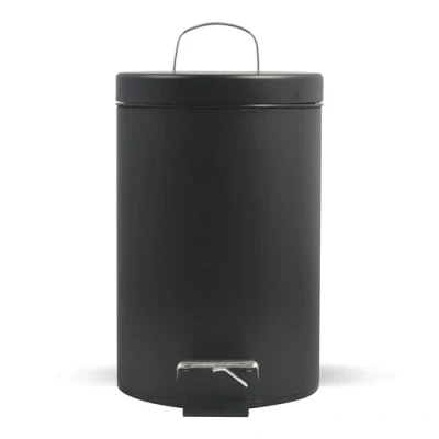 Image de MSV Poubelle à cosmétiques Acier Inoxydable Noir Mat uni avec Récipient intérieur Amovible Salle de Bains pédale Boîte ordures 3 et 5 litres