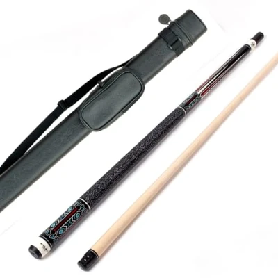 Image de Riley Centurion Queue de billard américain avec poignée enveloppée lin Section 58 (147 cm) Protections d&#039;extrémité 13 mm et étui rigide (P3C)