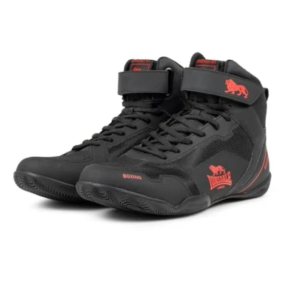 Image de Lonsdale Mixte Rufford Chaussures de Boxe, Noir/Rouge, 41 EU