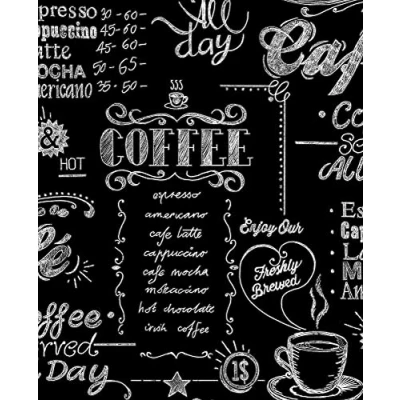 Image de Superfresco Easy Papier Peint Intissé Cuisine, Café en terrasse 1005 x 52cm Noir, Blanc Vinyle Expansé Épais Lavable, Facile à Poser Et Enlever